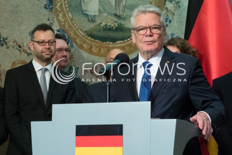  17.06.2016 WARSZAWA <br /> WIZYTA PREZYDENTA REPUBLIKI FEDERALNEJ NIEMIEC W POLSCE<br /> INAUGURACJA POLSKO NIEMIECKIEJ GRUPY REFLEKSYJNEJ <br /> N/Z PREZYDENT RFN JOACHIM GAUCK<br />  