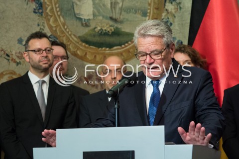  17.06.2016 WARSZAWA <br /> WIZYTA PREZYDENTA REPUBLIKI FEDERALNEJ NIEMIEC W POLSCE<br /> INAUGURACJA POLSKO NIEMIECKIEJ GRUPY REFLEKSYJNEJ <br /> N/Z PREZYDENT RFN JOACHIM GAUCK<br />  