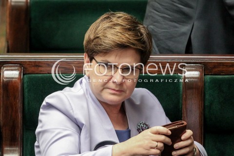  22.06.2016 WARSZAWA SEJM<br />POSIEDZENIE SEJMU RP<br />N/Z PREMIER BEATA SZYDLO<br /> 