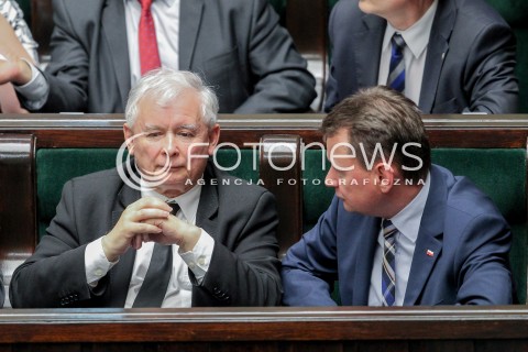  22.06.2016 WARSZAWA SEJM<br />POSIEDZENIE SEJMU RP<br />N/Z JAROSLAW KACZYNSKI MARIUSZ BLASZCZAK<br /> 
