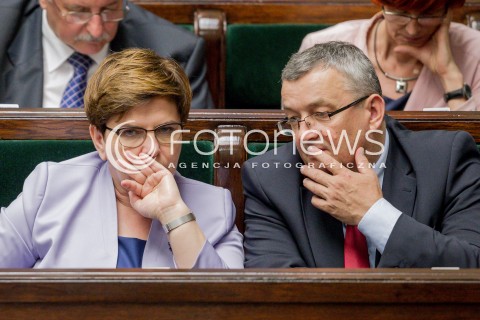  22.06.2016 WARSZAWA SEJM<br />POSIEDZENIE SEJMU RP<br />N/Z PREMIER BEATA SZYDLO ANDRZEJ ADAMCZYK<br /> 