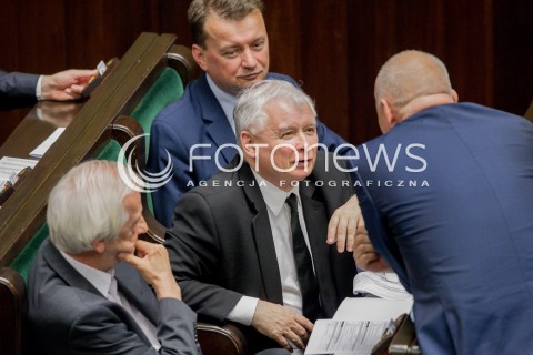  22.06.2016 WARSZAWA SEJM<br />POSIEDZENIE SEJMU RP<br />N/Z JAROSLAW KACZYNSKI MARIUSZ BLASZCZAK RYSZARD TERLECKI RADOSC USMIECH<br /> 