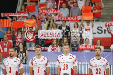  24.06.2016 LODZ <br />SIATKOWKA MEZCZYZN LIGA SWIATOWA 2016 <br />FIVB VOLLEYBALL WORLD LEAGUE 2016 <br />MECZ POLSKA - ARGENTYNA ( Poland - Argentina ) <br />N/Z DAWID KONARSKI KAROL KLOS MATEUSZ BIENIEK BARTOSZ BEDNORZ KIBICE<br /> 