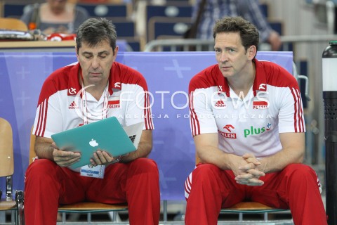  24.06.2016 LODZ <br />SIATKOWKA MEZCZYZN LIGA SWIATOWA 2016 <br />FIVB VOLLEYBALL WORLD LEAGUE 2016 <br />MECZ POLSKA - ARGENTYNA ( Poland - Argentina ) <br />N/Z STEPHANE ANTIGA - I TRENER ( HEAD COACH ) PHILIPPE BLAIN - II TRENER ( ASSISTANT COACH ) SYLWETKA <br /> 