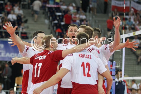  24.06.2016 LODZ <br />SIATKOWKA MEZCZYZN LIGA SWIATOWA 2016 <br />FIVB VOLLEYBALL WORLD LEAGUE 2016 <br />MECZ POLSKA - ARGENTYNA ( Poland - Argentina ) <br />N/Z BARTOSZ KUREK RAFAL BUSZEK RADOSC EMOCJE <br /> 