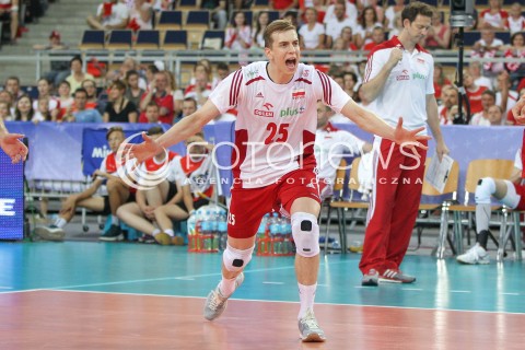  24.06.2016 LODZ <br />SIATKOWKA MEZCZYZN LIGA SWIATOWA 2016 <br />FIVB VOLLEYBALL WORLD LEAGUE 2016 <br />MECZ POLSKA - ARGENTYNA ( Poland - Argentina ) <br />N/Z ARTUR SZALPUK SYLWETKA RADOSC EMOCJE <br /> 