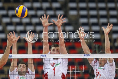  24.06.2016 LODZ <br />SIATKOWKA MEZCZYZN LIGA SWIATOWA 2016 <br />FIVB VOLLEYBALL WORLD LEAGUE 2016 <br />MECZ POLSKA - ARGENTYNA ( Poland - Argentina ) <br />N/Z GRZEGORZ LOMACZ PIOTR NOWAKOWSKI RAFAL BUSZEK BLOK<br /> 