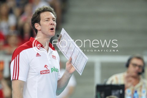  24.06.2016 LODZ <br />SIATKOWKA MEZCZYZN LIGA SWIATOWA 2016 <br />FIVB VOLLEYBALL WORLD LEAGUE 2016 <br />MECZ POLSKA - ARGENTYNA ( Poland - Argentina ) <br />N/Z STEPHANE ANTIGA - I TRENER ( HEAD COACH ) SYLWETKA <br /> 