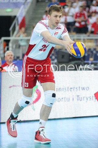  24.06.2016 LODZ <br />SIATKOWKA MEZCZYZN LIGA SWIATOWA 2016 <br />FIVB VOLLEYBALL WORLD LEAGUE 2016 <br />MECZ POLSKA - ARGENTYNA ( Poland - Argentina ) <br />N/Z MATEUSZ BIENIEK SYLWETKA <br /> 