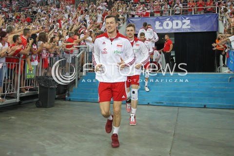  25.06.2016 LODZ <br />SIATKOWKA MEZCZYZN LIGA SWIATOWA 2016 <br />FIVB VOLLEYBALL WORLD LEAGUE 2016 <br />MECZ POLSKA - ROSJA ( Poland - Russia ) <br />N/Z RAFAL BUSZEK SYLWETKA <br /> 