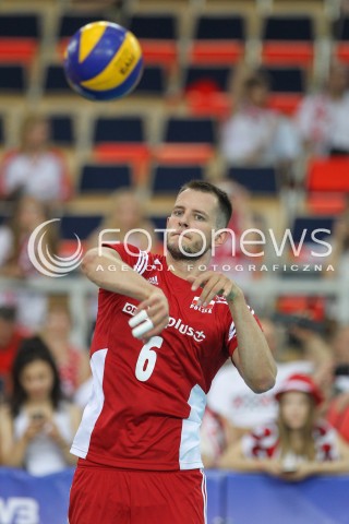  25.06.2016 LODZ <br />SIATKOWKA MEZCZYZN LIGA SWIATOWA 2016 <br />FIVB VOLLEYBALL WORLD LEAGUE 2016 <br />MECZ POLSKA - ROSJA ( Poland - Russia ) <br />N/Z BARTOSZ KUREK SYLWETKA <br /> 