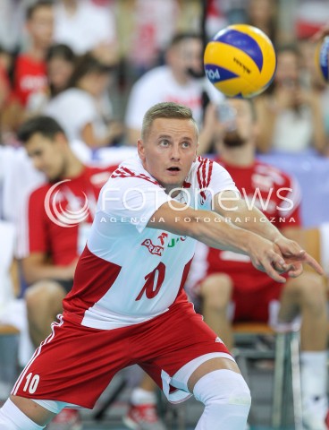  25.06.2016 LODZ <br />SIATKOWKA MEZCZYZN LIGA SWIATOWA 2016 <br />FIVB VOLLEYBALL WORLD LEAGUE 2016 <br />MECZ POLSKA - ROSJA ( Poland - Russia ) <br />N/Z DAMIAN WOJTASZEK SYLWETKA <br /> 