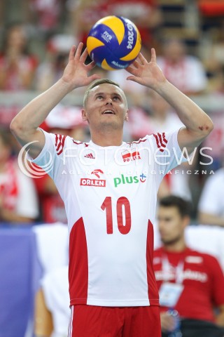  25.06.2016 LODZ <br />SIATKOWKA MEZCZYZN LIGA SWIATOWA 2016 <br />FIVB VOLLEYBALL WORLD LEAGUE 2016 <br />MECZ POLSKA - ROSJA ( Poland - Russia ) <br />N/Z DAMIAN WOJTASZEK SYLWETKA <br /> 