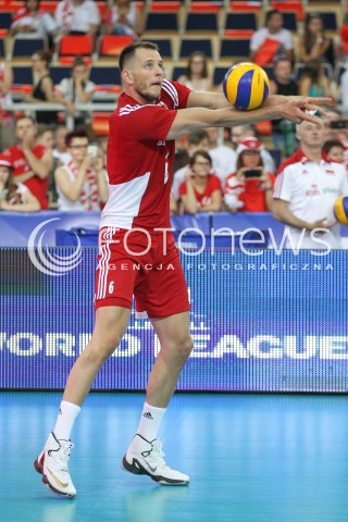  25.06.2016 LODZ <br />SIATKOWKA MEZCZYZN LIGA SWIATOWA 2016 <br />FIVB VOLLEYBALL WORLD LEAGUE 2016 <br />MECZ POLSKA - ROSJA ( Poland - Russia ) <br />N/Z BARTOSZ KUREK SYLWETKA <br /> 
