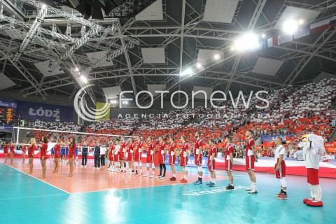  25.06.2016 LODZ <br />SIATKOWKA MEZCZYZN LIGA SWIATOWA 2016 <br />FIVB VOLLEYBALL WORLD LEAGUE 2016 <br />MECZ POLSKA - ROSJA ( Poland - Russia ) <br />N/Z PREZENTACJA ZESPOLOW HYMNY DOPING KIBICE ZAWODNICY HALA WIDOK VIEW PANORAMA<br /> 
