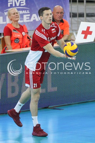  25.06.2016 LODZ <br />SIATKOWKA MEZCZYZN LIGA SWIATOWA 2016 <br />FIVB VOLLEYBALL WORLD LEAGUE 2016 <br />MECZ POLSKA - ROSJA ( Poland - Russia ) <br />N/Z RAFAL BUSZEK SYLWETKA <br /> 