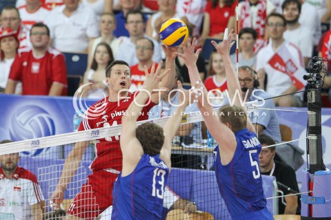  25.06.2016 LODZ <br />SIATKOWKA MEZCZYZN LIGA SWIATOWA 2016 <br />FIVB VOLLEYBALL WORLD LEAGUE 2016 <br />MECZ POLSKA - ROSJA ( Poland - Russia ) <br />N/Z RAFAL BUSZEK <br /> 