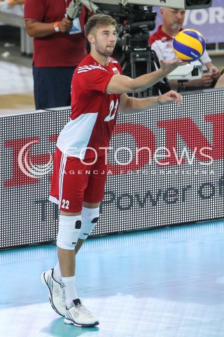  25.06.2016 LODZ <br />SIATKOWKA MEZCZYZN LIGA SWIATOWA 2016 <br />FIVB VOLLEYBALL WORLD LEAGUE 2016 <br />MECZ POLSKA - ROSJA ( Poland - Russia ) <br />N/Z BARTOSZ BEDNORZ SYLWETKA <br /> 