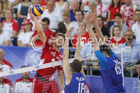  25.06.2016 LODZ <br />SIATKOWKA MEZCZYZN LIGA SWIATOWA 2016 <br />FIVB VOLLEYBALL WORLD LEAGUE 2016 <br />MECZ POLSKA - ROSJA ( Poland - Russia ) <br />N/Z BARTOSZ BEDNORZ <br /> 
