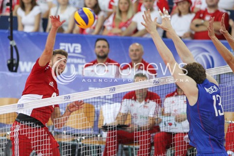  25.06.2016 LODZ <br />SIATKOWKA MEZCZYZN LIGA SWIATOWA 2016 <br />FIVB VOLLEYBALL WORLD LEAGUE 2016 <br />MECZ POLSKA - ROSJA ( Poland - Russia ) <br />N/Z BARTOSZ BEDNORZ <br /> 