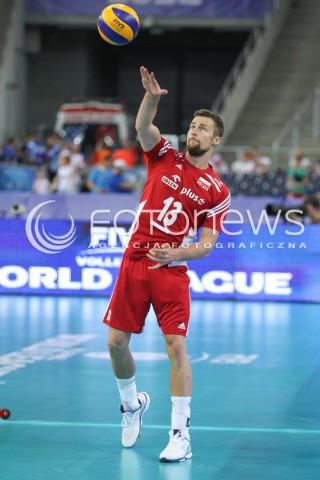  25.06.2016 LODZ <br />SIATKOWKA MEZCZYZN LIGA SWIATOWA 2016 <br />FIVB VOLLEYBALL WORLD LEAGUE 2016 <br />MECZ POLSKA - ROSJA ( Poland - Russia ) <br />N/Z MICHAL KUBIAK SYLWETKA <br /> 