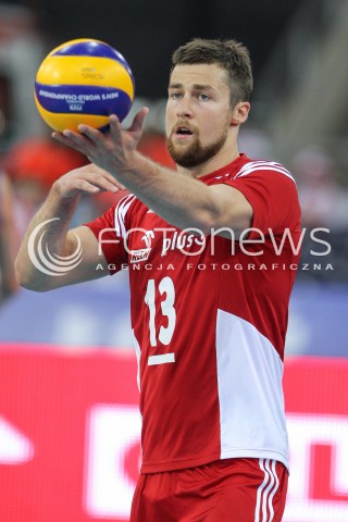  25.06.2016 LODZ <br />SIATKOWKA MEZCZYZN LIGA SWIATOWA 2016 <br />FIVB VOLLEYBALL WORLD LEAGUE 2016 <br />MECZ POLSKA - ROSJA ( Poland - Russia ) <br />N/Z MICHAL KUBIAK SYLWETKA <br /> 