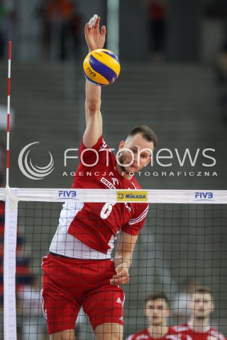  25.06.2016 LODZ <br />SIATKOWKA MEZCZYZN LIGA SWIATOWA 2016 <br />FIVB VOLLEYBALL WORLD LEAGUE 2016 <br />MECZ POLSKA - ROSJA ( Poland - Russia ) <br />N/Z BARTOSZ KUREK SYLWETKA ATAK<br /> 
