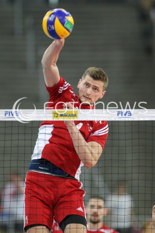  25.06.2016 LODZ <br />SIATKOWKA MEZCZYZN LIGA SWIATOWA 2016 <br />FIVB VOLLEYBALL WORLD LEAGUE 2016 <br />MECZ POLSKA - ROSJA ( Poland - Russia ) <br />N/Z PIOTR NOWAKOWSKI SYLWETKA ATAK <br /> 
