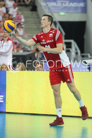  25.06.2016 LODZ <br />SIATKOWKA MEZCZYZN LIGA SWIATOWA 2016 <br />FIVB VOLLEYBALL WORLD LEAGUE 2016 <br />MECZ POLSKA - ROSJA ( Poland - Russia ) <br />N/Z RAFAL BUSZEK SYLWETKA <br /> 