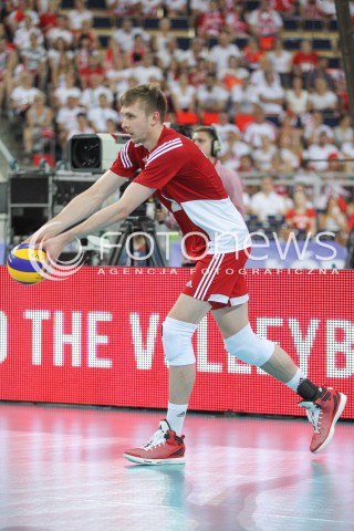  25.06.2016 LODZ <br />SIATKOWKA MEZCZYZN LIGA SWIATOWA 2016 <br />FIVB VOLLEYBALL WORLD LEAGUE 2016 <br />MECZ POLSKA - ROSJA ( Poland - Russia ) <br />N/Z MATEUSZ BIENIEK SYLWETKA <br /> 