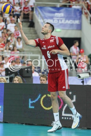  25.06.2016 LODZ <br />SIATKOWKA MEZCZYZN LIGA SWIATOWA 2016 <br />FIVB VOLLEYBALL WORLD LEAGUE 2016 <br />MECZ POLSKA - ROSJA ( Poland - Russia ) <br />N/Z BARTOSZ KUREK SYLWETKA <br /> 