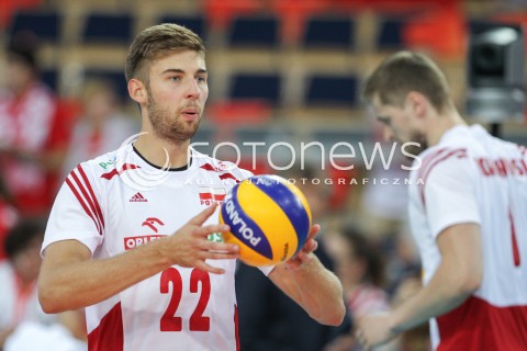  26.06.2016 LODZ <br />SIATKOWKA MEZCZYZN LIGA SWIATOWA 2016 <br />FIVB VOLLEYBALL WORLD LEAGUE 2016 <br />MECZ POLSKA - FRANCJA ( Poland - France ) <br />N/Z BARTOSZ BEDNORZ SYLWETKA <br /> 