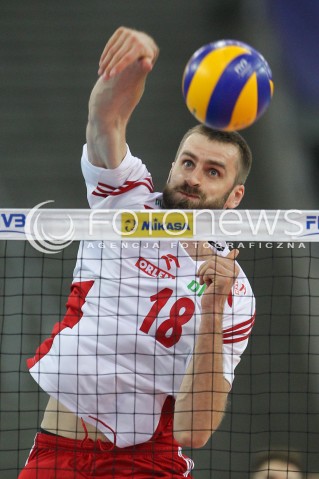  26.06.2016 LODZ <br />SIATKOWKA MEZCZYZN LIGA SWIATOWA 2016 <br />FIVB VOLLEYBALL WORLD LEAGUE 2016 <br />MECZ POLSKA - FRANCJA ( Poland - France ) <br />N/Z MARCIN MOZDZONEK SYLWETKA ATAK<br /> 