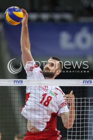  26.06.2016 LODZ <br />SIATKOWKA MEZCZYZN LIGA SWIATOWA 2016 <br />FIVB VOLLEYBALL WORLD LEAGUE 2016 <br />MECZ POLSKA - FRANCJA ( Poland - France ) <br />N/Z MARCIN MOZDZONEK SYLWETKA ATAK<br /> 