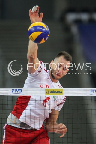  26.06.2016 LODZ <br />SIATKOWKA MEZCZYZN LIGA SWIATOWA 2016 <br />FIVB VOLLEYBALL WORLD LEAGUE 2016 <br />MECZ POLSKA - FRANCJA ( Poland - France ) <br />N/Z BARTOSZ KUREK SYLWETKA ATAK<br /> 
