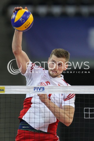  26.06.2016 LODZ <br />SIATKOWKA MEZCZYZN LIGA SWIATOWA 2016 <br />FIVB VOLLEYBALL WORLD LEAGUE 2016 <br />MECZ POLSKA - FRANCJA ( Poland - France ) <br />N/Z PIOTR NOWAKOWSKI SYLWETKA ATAK<br /> 