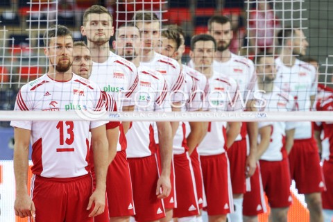 26.06.2016 LODZ <br />SIATKOWKA MEZCZYZN LIGA SWIATOWA 2016 <br />FIVB VOLLEYBALL WORLD LEAGUE 2016 <br />MECZ POLSKA - FRANCJA ( Poland - France ) <br />N/Z MICHAL KUBIAK REPREZENTACJA POLSKI PIOTR NOWAKOWSKI PAWEL ZATORSKI HYMN PREZENTACJA<br /> 