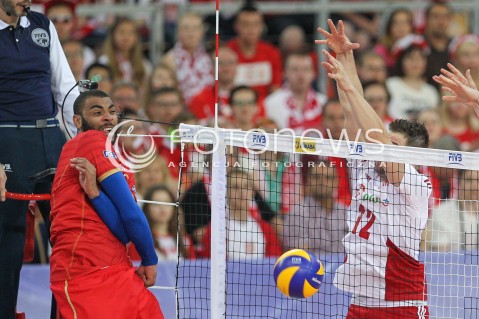  26.06.2016 LODZ <br />SIATKOWKA MEZCZYZN LIGA SWIATOWA 2016 <br />FIVB VOLLEYBALL WORLD LEAGUE 2016 <br />MECZ POLSKA - FRANCJA ( Poland - France ) <br />N/Z EARVIN NGAPETH <br /> 
