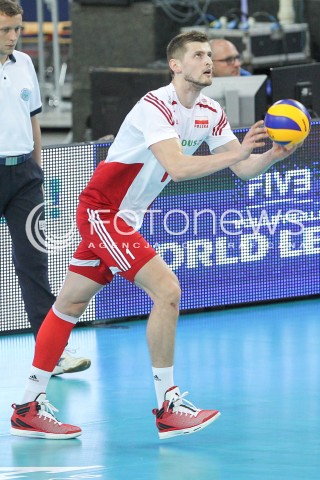 26.06.2016 LODZ <br />SIATKOWKA MEZCZYZN LIGA SWIATOWA 2016 <br />FIVB VOLLEYBALL WORLD LEAGUE 2016 <br />MECZ POLSKA - FRANCJA ( Poland - France ) <br />N/Z PIOTR NOWAKOWSKI SYLWETKA <br /> 