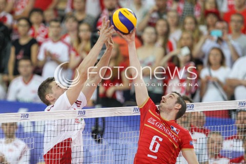  26.06.2016 LODZ <br />SIATKOWKA MEZCZYZN LIGA SWIATOWA 2016 <br />FIVB VOLLEYBALL WORLD LEAGUE 2016 <br />MECZ POLSKA - FRANCJA ( Poland - France ) <br />N/Z PIOTR NOWAKOWSKI BENJAMIN TONIUTTI <br /> 