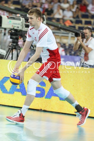  26.06.2016 LODZ <br />SIATKOWKA MEZCZYZN LIGA SWIATOWA 2016 <br />FIVB VOLLEYBALL WORLD LEAGUE 2016 <br />MECZ POLSKA - FRANCJA ( Poland - France ) <br />N/Z MATEUSZ BIENIEK SYLWETKA <br /> 