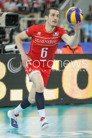  26.06.2016 LODZ <br />SIATKOWKA MEZCZYZN LIGA SWIATOWA 2016 <br />FIVB VOLLEYBALL WORLD LEAGUE 2016 <br />MECZ POLSKA - FRANCJA ( Poland - France ) <br />N/Z BENJAMIN TONIUTTI SYLWETKA <br /> 
