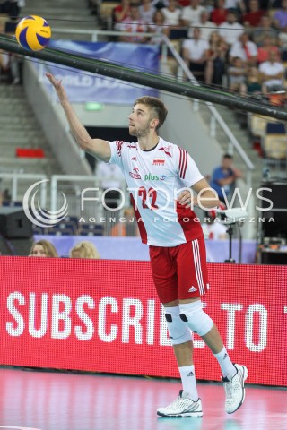  26.06.2016 LODZ <br />SIATKOWKA MEZCZYZN LIGA SWIATOWA 2016 <br />FIVB VOLLEYBALL WORLD LEAGUE 2016 <br />MECZ POLSKA - FRANCJA ( Poland - France ) <br />N/Z BARTOSZ BEDNORZ SYLWETKA <br /> 