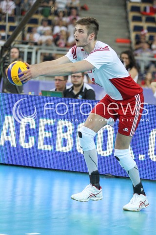  26.06.2016 LODZ <br />SIATKOWKA MEZCZYZN LIGA SWIATOWA 2016 <br />FIVB VOLLEYBALL WORLD LEAGUE 2016 <br />MECZ POLSKA - FRANCJA ( Poland - France ) <br />N/Z KAROL KLOS SYLWETKA <br /> 