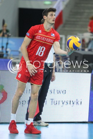  26.06.2016 LODZ <br />SIATKOWKA MEZCZYZN LIGA SWIATOWA 2016 <br />FIVB VOLLEYBALL WORLD LEAGUE 2016 <br />MECZ POLSKA - FRANCJA ( Poland - France ) <br />N/Z THIBAULT ROSSARD SYLWETKA <br /> 