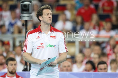  26.06.2016 LODZ <br />SIATKOWKA MEZCZYZN LIGA SWIATOWA 2016 <br />FIVB VOLLEYBALL WORLD LEAGUE 2016 <br />MECZ POLSKA - FRANCJA ( Poland - France ) <br />N/Z STEPHANE ANTIGA - I TRENER ( HEAD COACH ) SYLWETKA <br /> 
