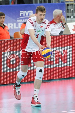 26.06.2016 LODZ <br />SIATKOWKA MEZCZYZN LIGA SWIATOWA 2016 <br />FIVB VOLLEYBALL WORLD LEAGUE 2016 <br />MECZ POLSKA - FRANCJA ( Poland - France ) <br />N/Z MATEUSZ BIENIEK SYLWETKA <br /> 