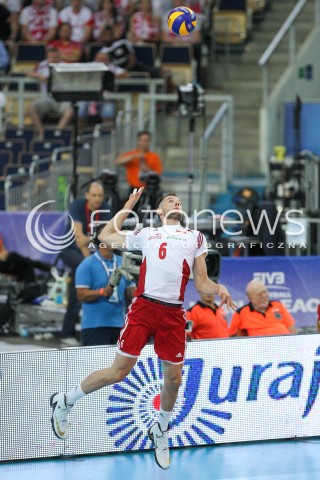  26.06.2016 LODZ <br />SIATKOWKA MEZCZYZN LIGA SWIATOWA 2016 <br />FIVB VOLLEYBALL WORLD LEAGUE 2016 <br />MECZ POLSKA - FRANCJA ( Poland - France ) <br />N/Z BARTOSZ KUREK SYLWETKA ZAGRYWKA<br /> 
