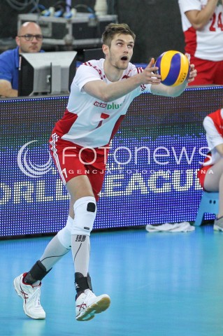  26.06.2016 LODZ <br />SIATKOWKA MEZCZYZN LIGA SWIATOWA 2016 <br />FIVB VOLLEYBALL WORLD LEAGUE 2016 <br />MECZ POLSKA - FRANCJA ( Poland - France ) <br />N/Z KAROL KLOS SYLWETKA <br /> 