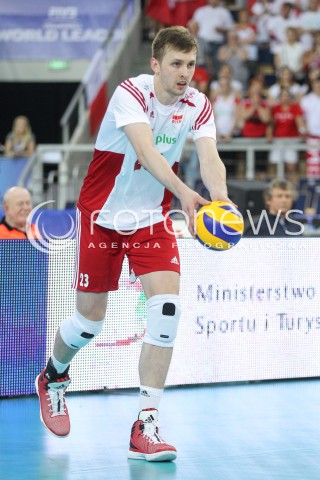  26.06.2016 LODZ <br />SIATKOWKA MEZCZYZN LIGA SWIATOWA 2016 <br />FIVB VOLLEYBALL WORLD LEAGUE 2016 <br />MECZ POLSKA - FRANCJA ( Poland - France ) <br />N/Z MATEUSZ BIENIEK SYLWETKA <br /> 